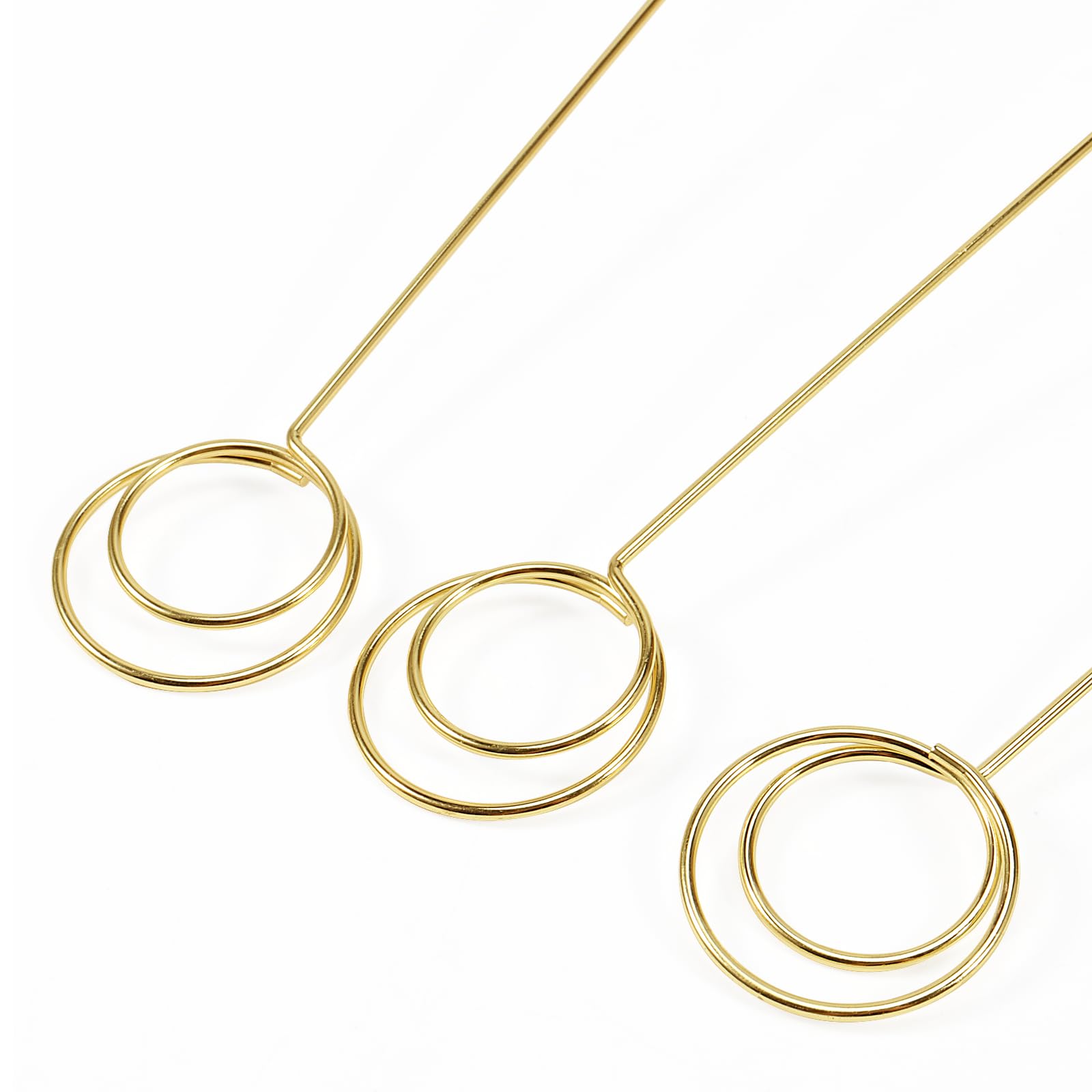 JAPCHET 15 segnaposto dorati da tavolo, altezza 220 mm, segnaposto per matrimoni, feste, ristoranti, stile doppio anello