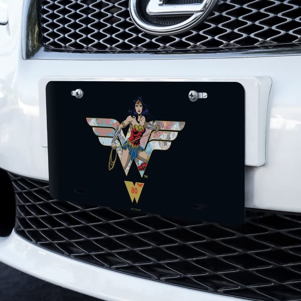 GRAPHICS & MORE Wonder Woman 80th Collage Logo Novelty Metal Vanity Tag License Plate