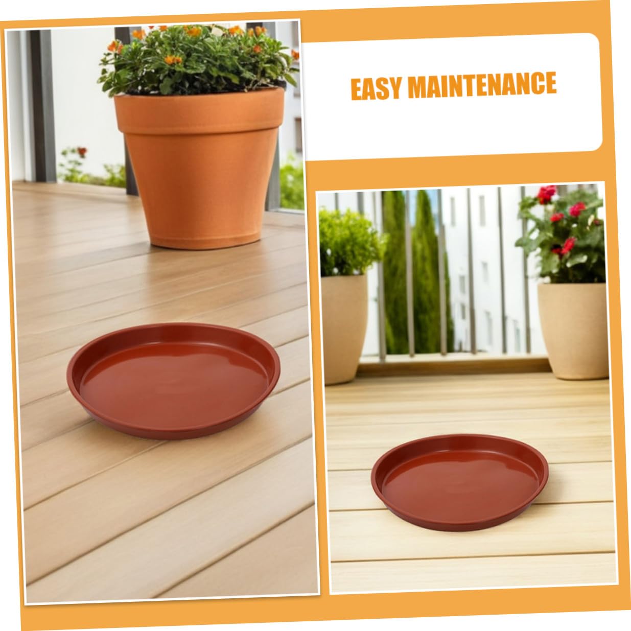 COLLBATH Bandejas para Macetas de Plástico Rojo 25 Piezas Platillos Redondos de 25 CM de Diámetro Colectores de Agua para Plantas Platos de Drenaje para Jardinería Hogar Oficina y