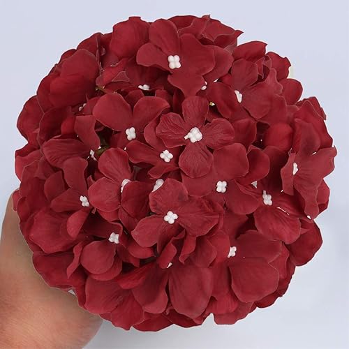 Miniatura 6 de Flojery - Cabezales artificiales de hortensias de seda para decoración de bodas caseras, 10