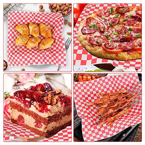 100pcs Deli Paper Sheets 12x12", Premium Food Basket Liners, Grease Resistant Wax Paper Sheets for Food, Classic Checkered Sandwich Wrapping Paper for Party, Festival and Outdoors, JIRNGLA - Image 6