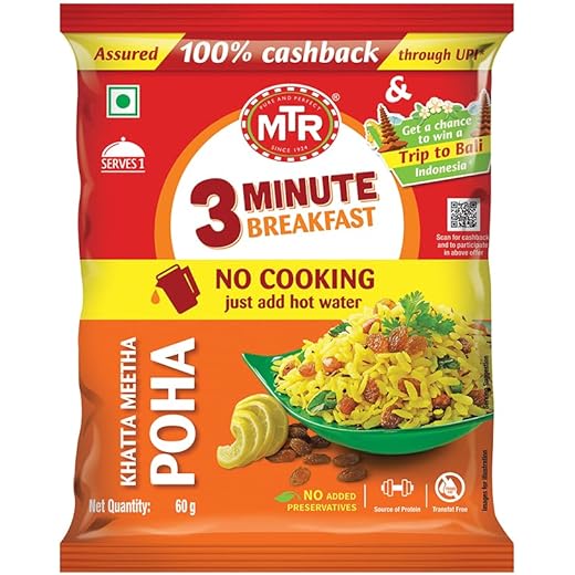 MTR Khatta Meetha Poha Instant Breakfast 60g
