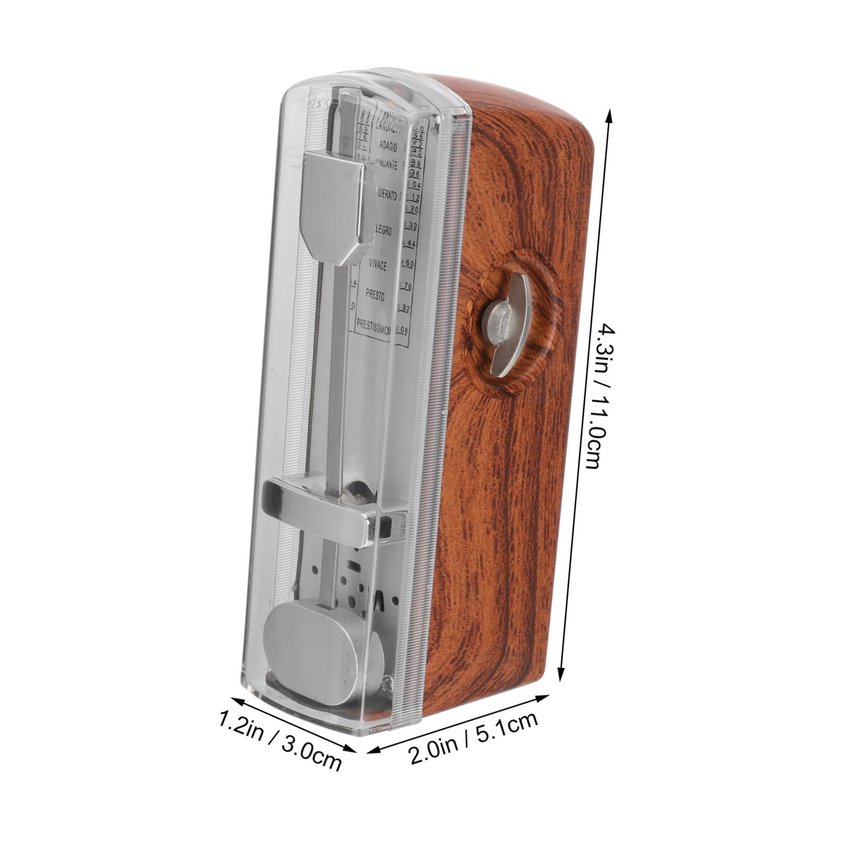 Hemobllo Mechanisches Metronom Holzgehäuse Universelles Mini Metronom Für Klavier Gitarre Geige Zither Tragbares Zubehör 4.33X2.01X1.18In