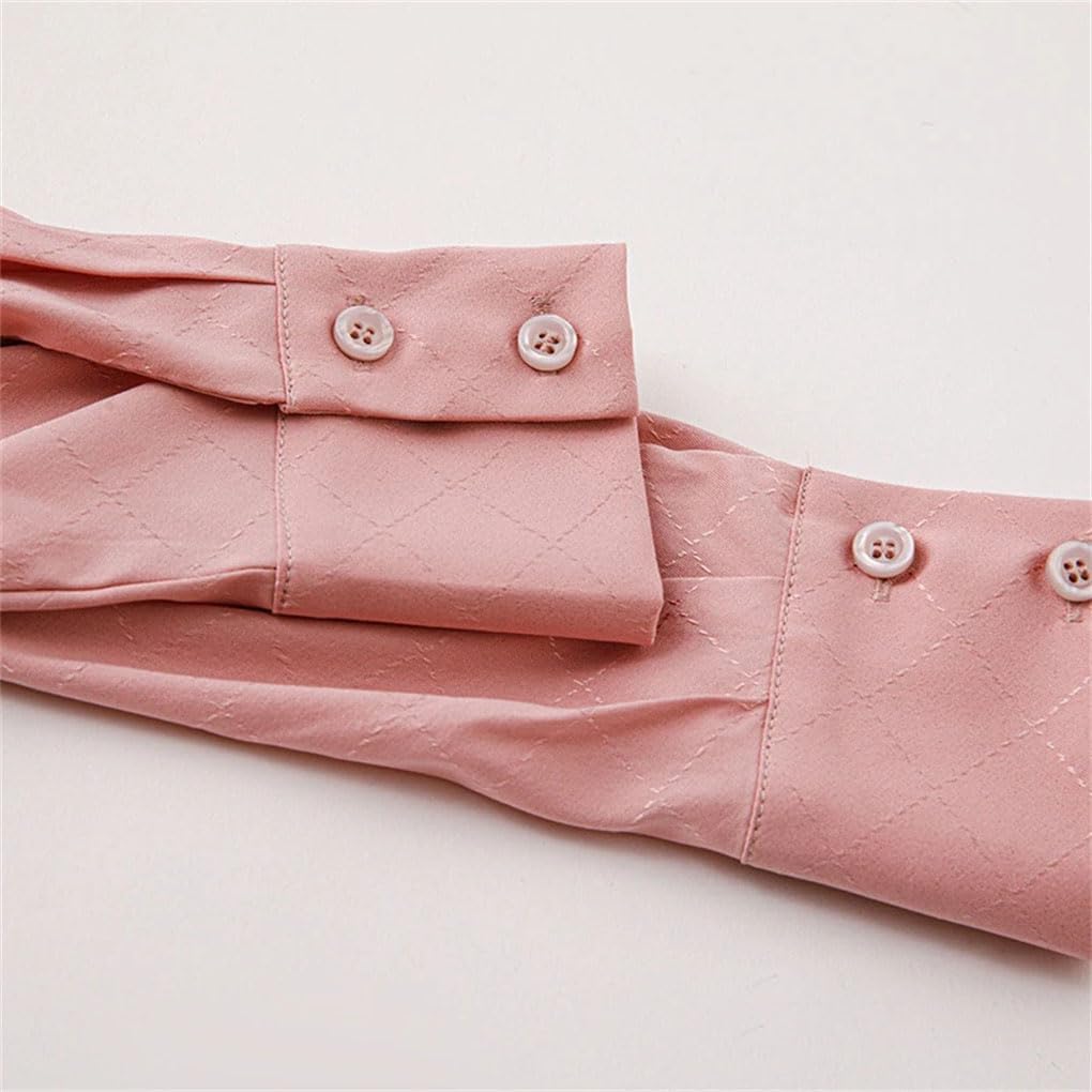 Women's Solid Color Single Breasted Lapel Office Shirt