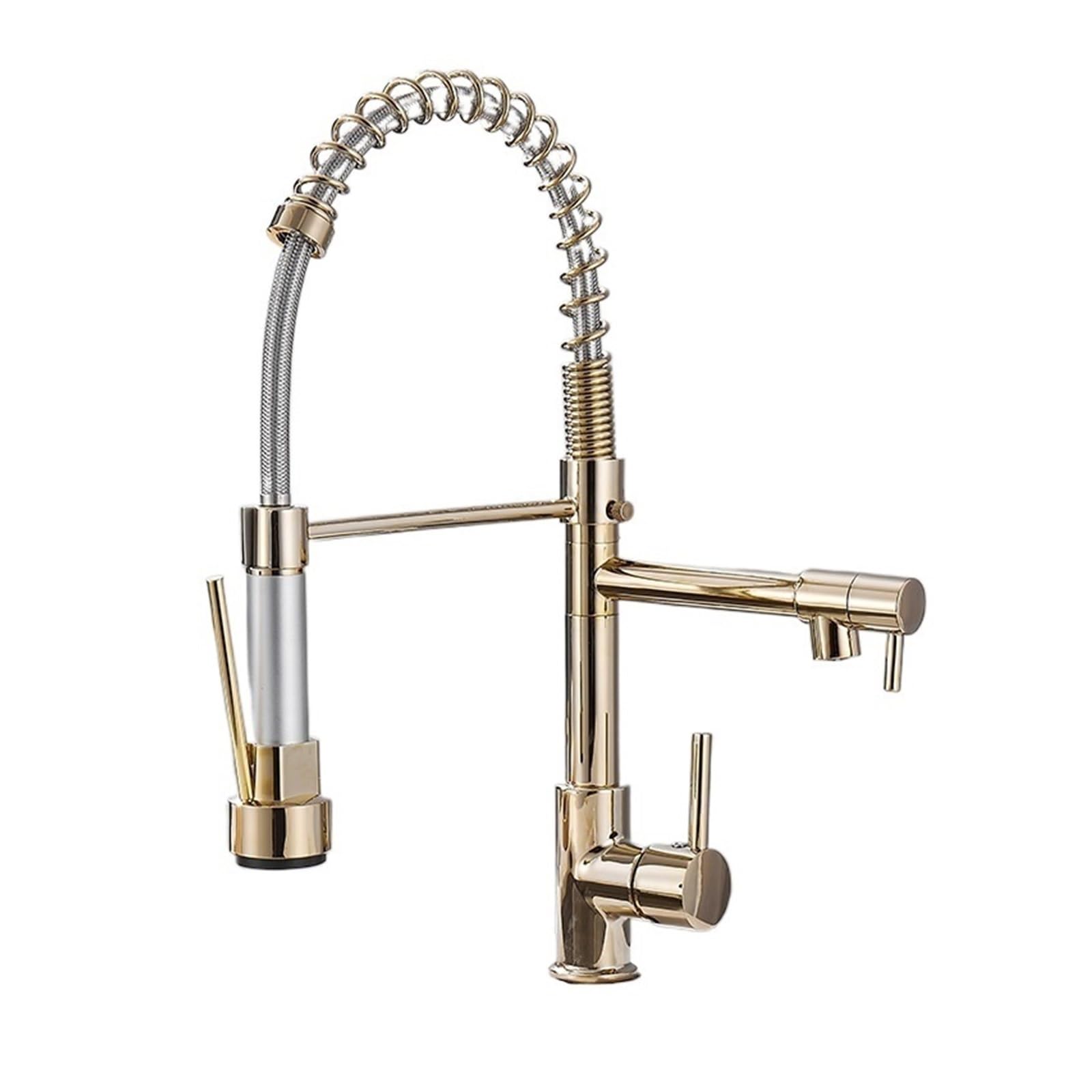 Accessoires de cuisine robinet extractible chaud froid pour évier dor