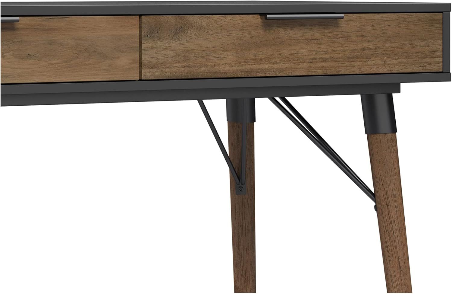 Elle Décor Dani 47"W Writing Desk, Old World Rustic Pine/Dusk Gray