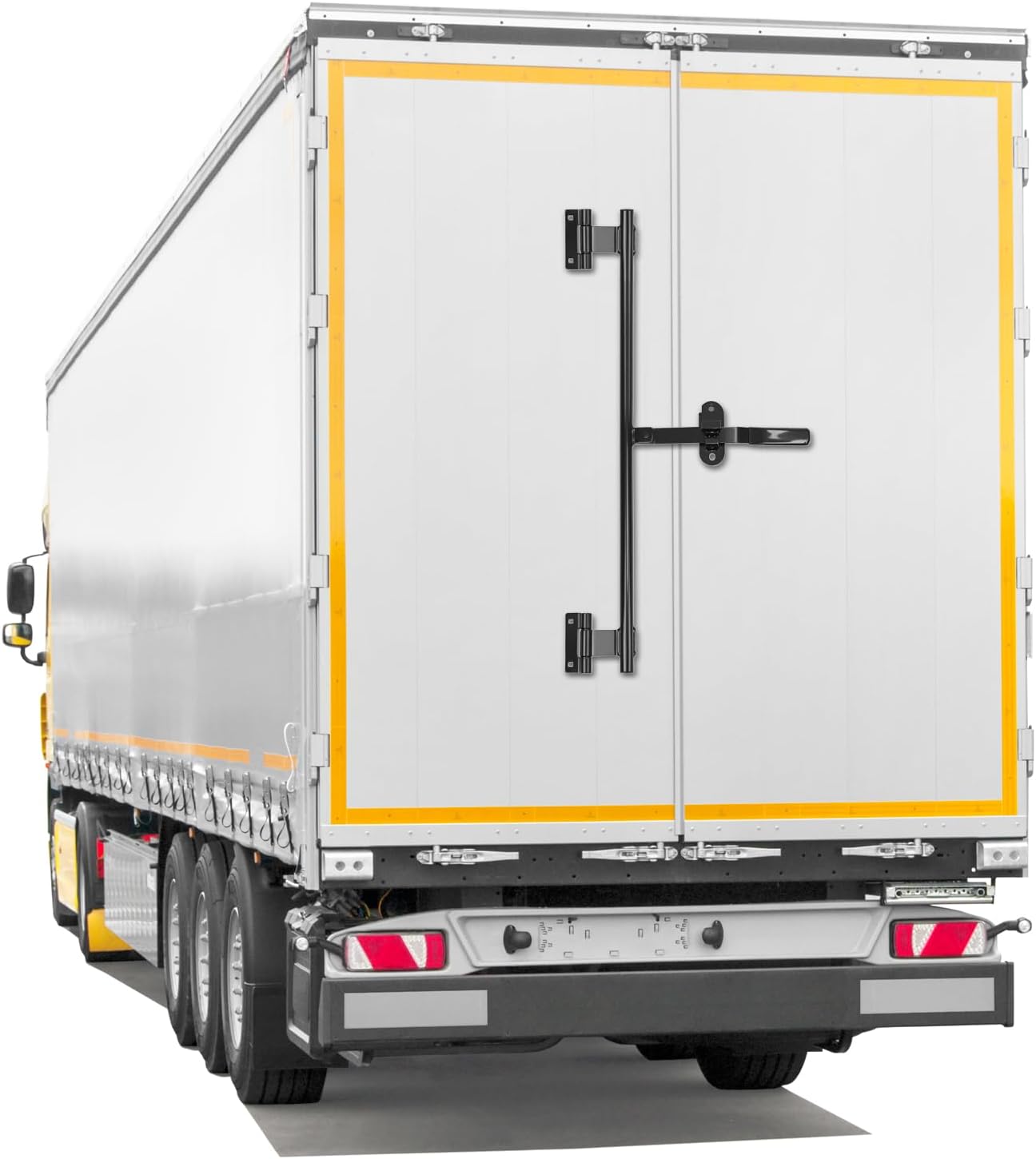 QWORK 36" Trailer Swing Door Hinged Cam Bar Lock for Enclosed Trailer Door Latch, RV Hauler Fold Down Door, Black, 2 Pack