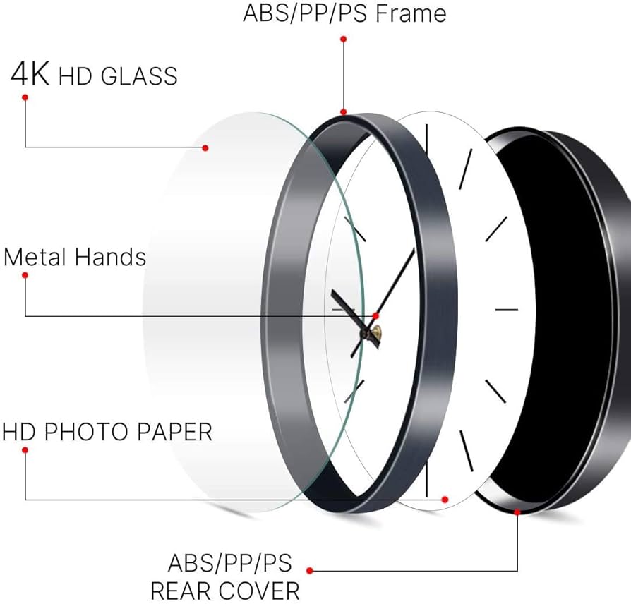 Amazon.com: Borderless Black Frame Beatles Wall Clock Large