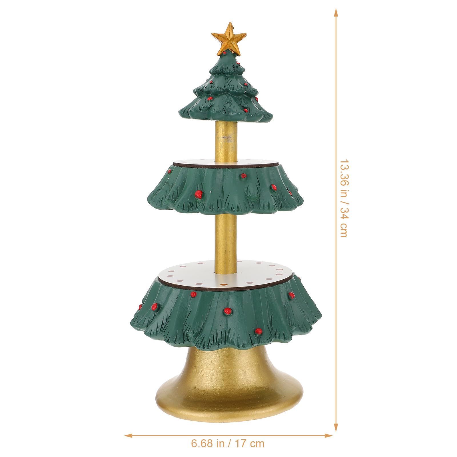 BESPORTBLE Présentoir à Cupcakes Sapin de Noël à Deux Niveaux en Résine
