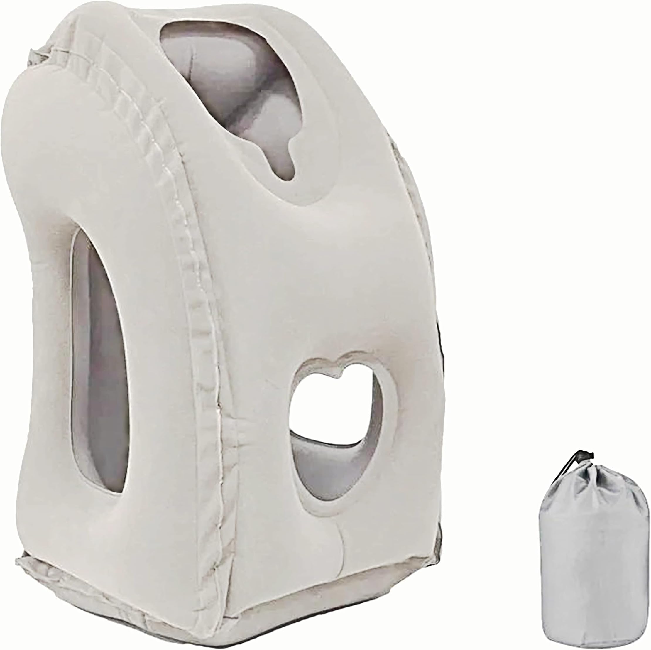 Inflatable Travel Pillow for Airplanes-Neck Support Pillow for Long Flights, Portable & Comfortable Airplane Sleep Pillow, Blow Up Pillow for Travel, Office, Camping (Ergonomic Design, Easy to Carry)