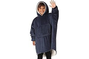 The Comfy Jr. Original Microfiber Wearable Blanket Hoodie for Kids, Blue