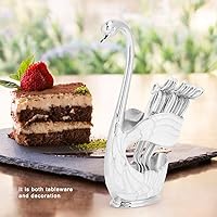 Vista 3 de Kit de soporte de cuchara de café, juego de cucharas de postre de café, elegante soporte europeo de cuchara de fruta de cisne, vajilla decorativa