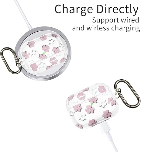 Miniatura 3 de Funda compatible con Apple AirPods Pro 2, TPU suave con bonito patrón de flores para AirPods Pro 21 funda con llavero de flores y kit de limpieza