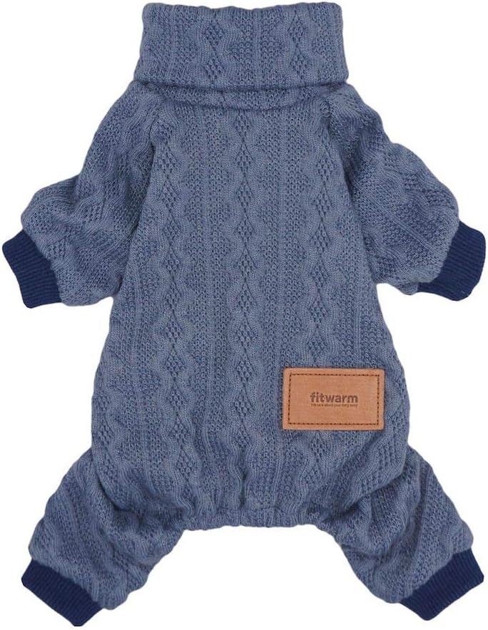 Fitwarm Knitted Dog Sweaters, Turtleneck Pet Pajamas, Dog Winter Clothes for Small Dogs Girl, Cat Apparel, Baby Pink, Medium : Pet Supplies