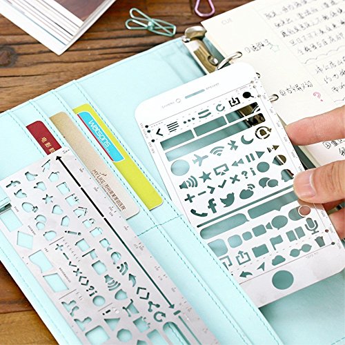 Wocst 3 In 1 Stainless Steel Drawing Painting Stencils Included Web Ui/Ios Stencils For Scrapbooking, Card And Craft Projects #TOP2