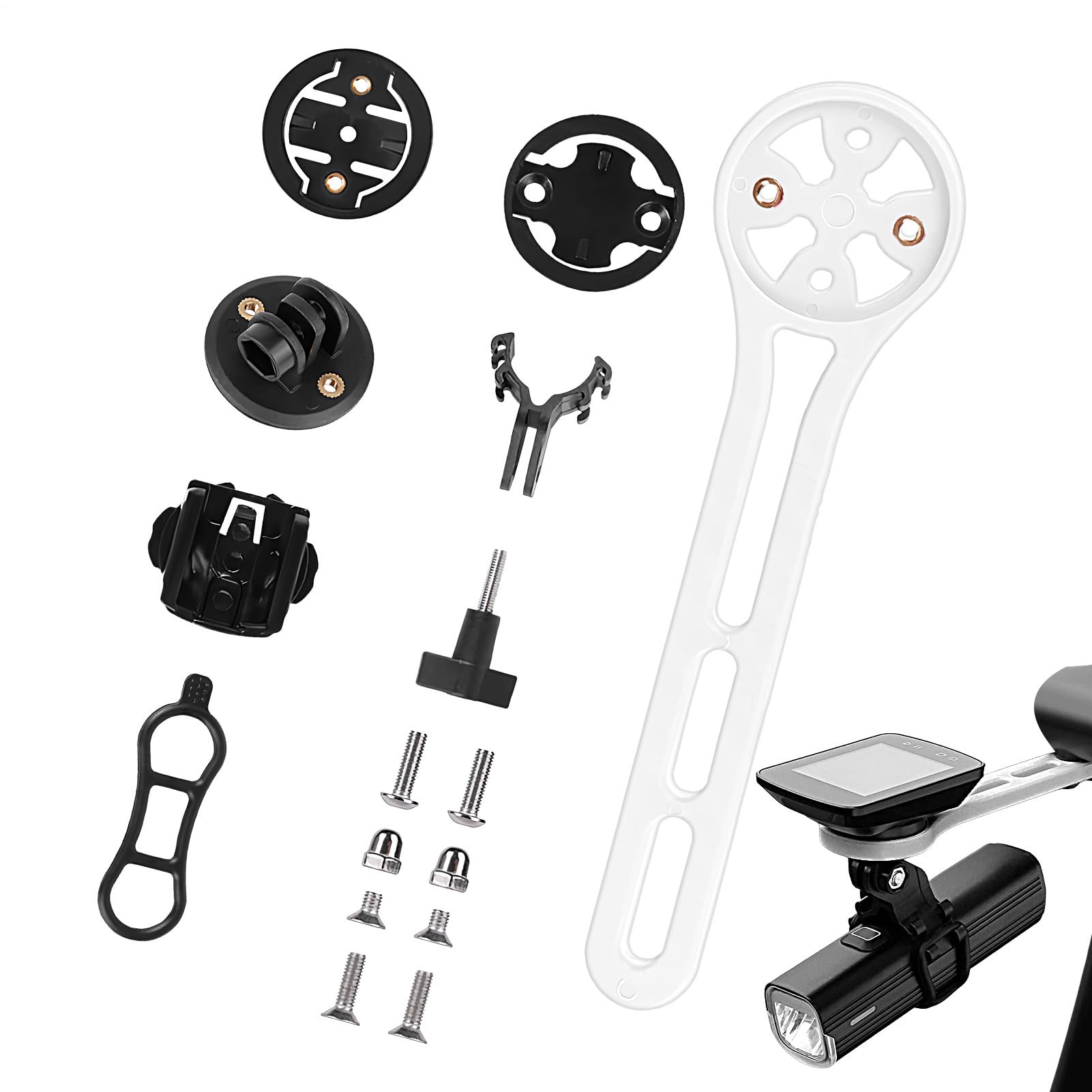 Base para iluminación de bicicleta de montaña con anclaje GPS 8