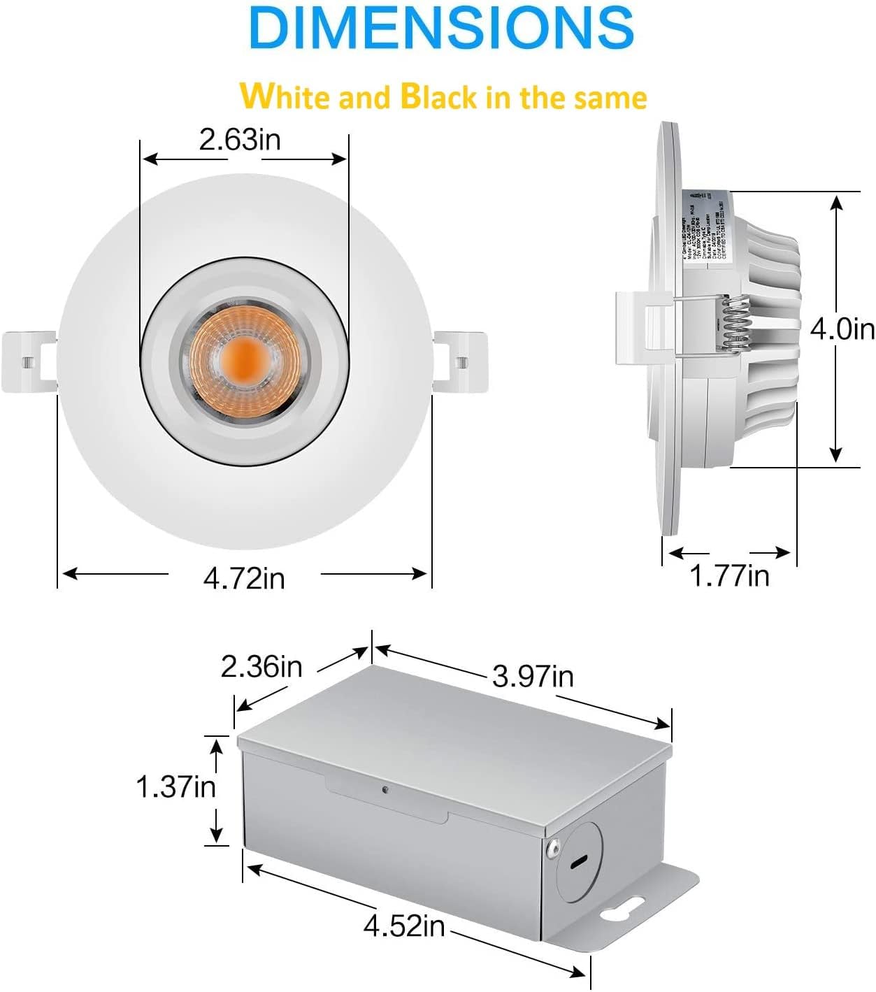 Buу 2 gеt 3 4 Inch Gimbal LED Dimmable Recessed Lights,NICKLED Airtight Dimmable Adjustable Rotatable Spot Lights IC-Rated Ceiling Lights for Bathroom,Bedroom，Living Room Pack of 4