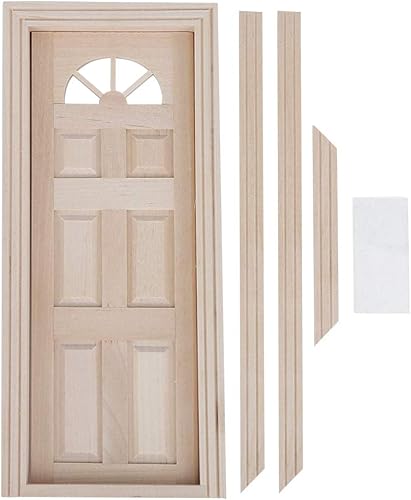 Miniatura 2 de Puerta de casa de muñecas, 112 casa de muñecas de madera en miniatura simulada puerta mini ventana modelo juguete accesorio Cargostrap casa de