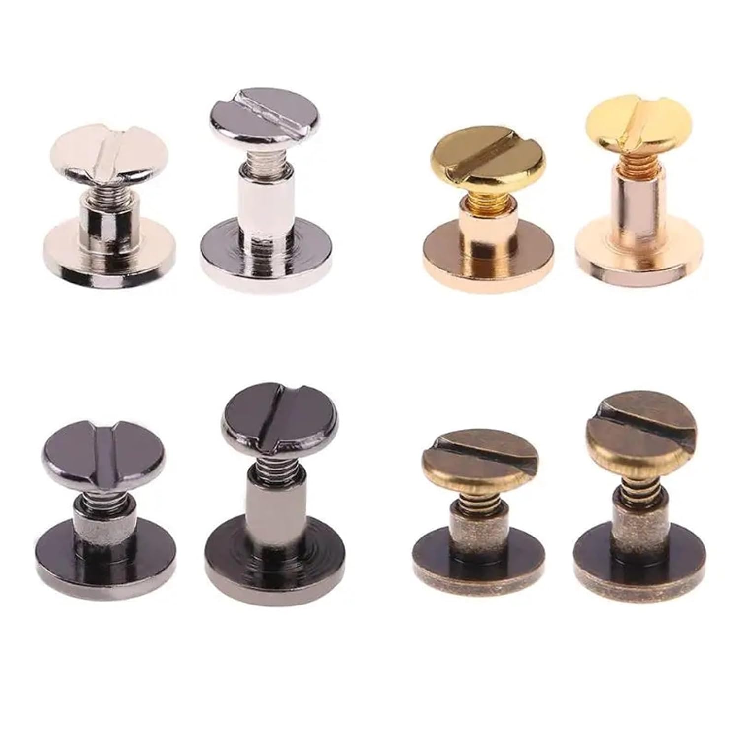 Leather Rivets 200pcs Nail Rivets Photo Album DIY Leather Craft Tool Studs Belt Wallet Solid Brass Screw Book Nail for Belts Bookbinding(Gold 5mm)
