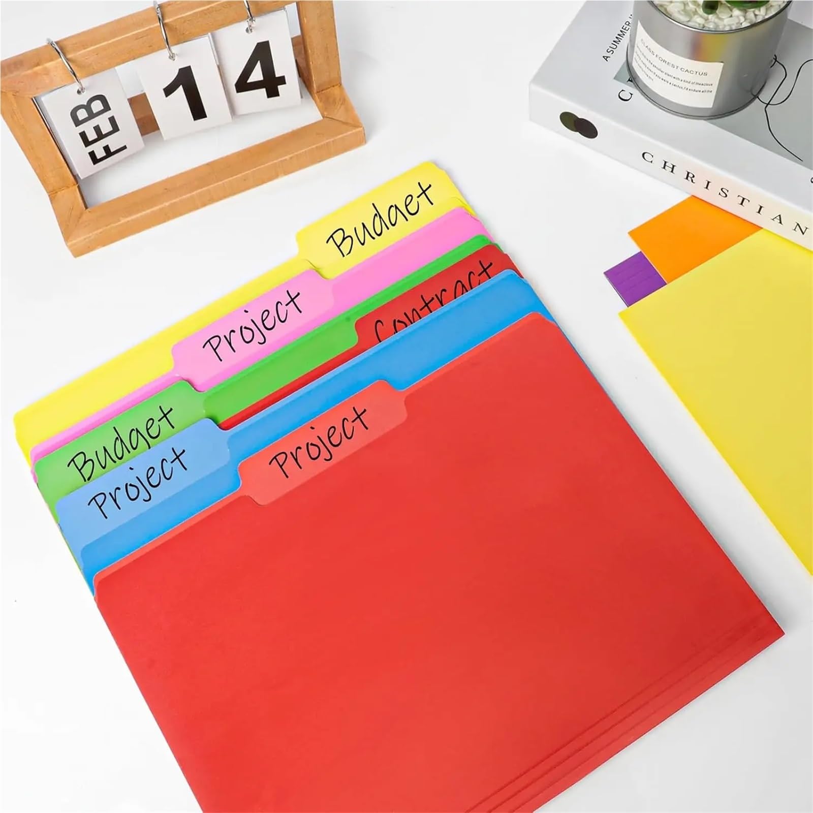 Farbige Aktenmappen, 1/3-Zoll-Reiter, Briefgröße, 21,6 x 27,9 cm, sortiert, für Büro, Schule, 240 Stück