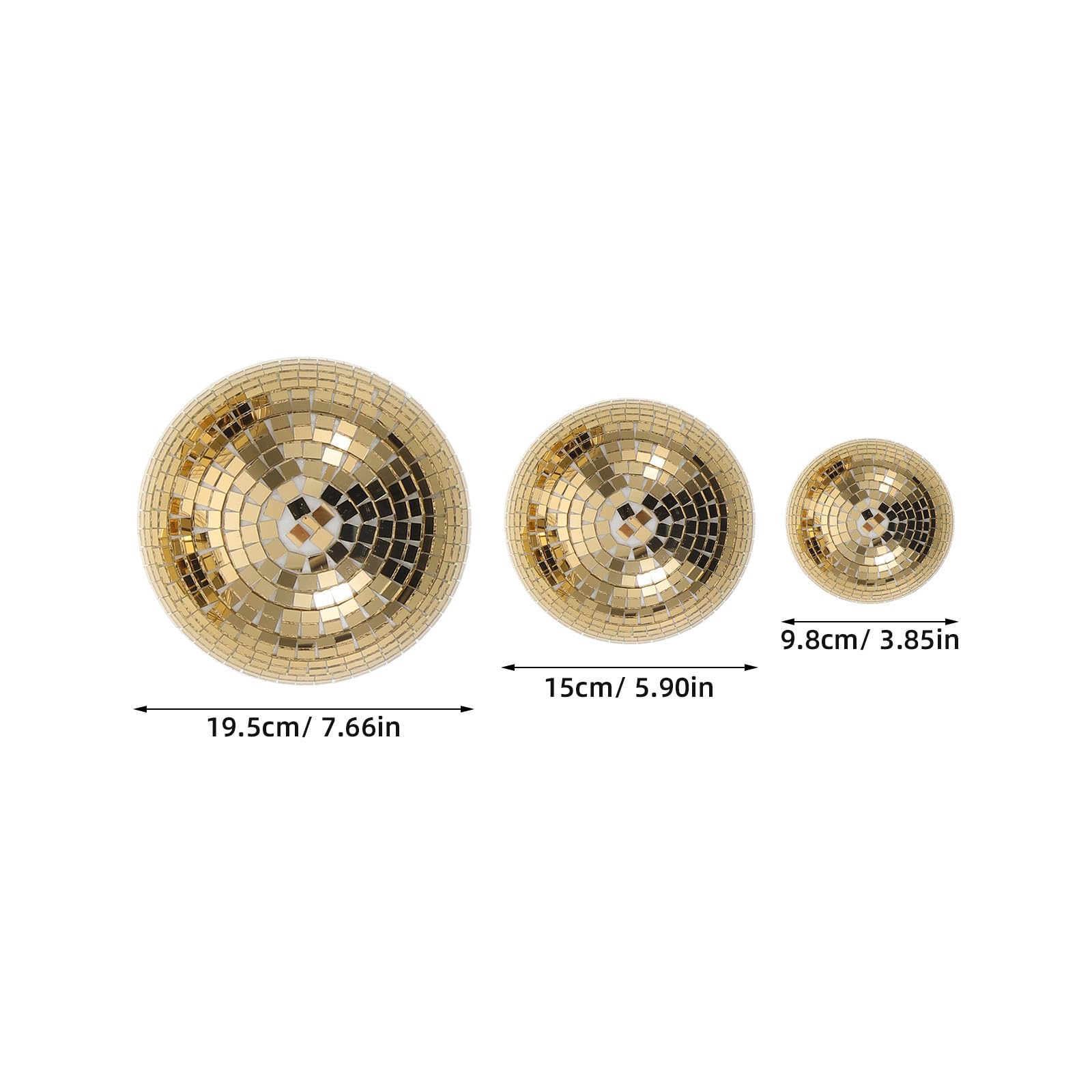 Beaupretty 3 Stück Goldene Spiegelkugel Halbkugel aus Glas mit Reflektierender Oberfläche und Einfacher Montage für Festival Disco Ball Akzente und Hochzeitsdekoration im Modernen Stil