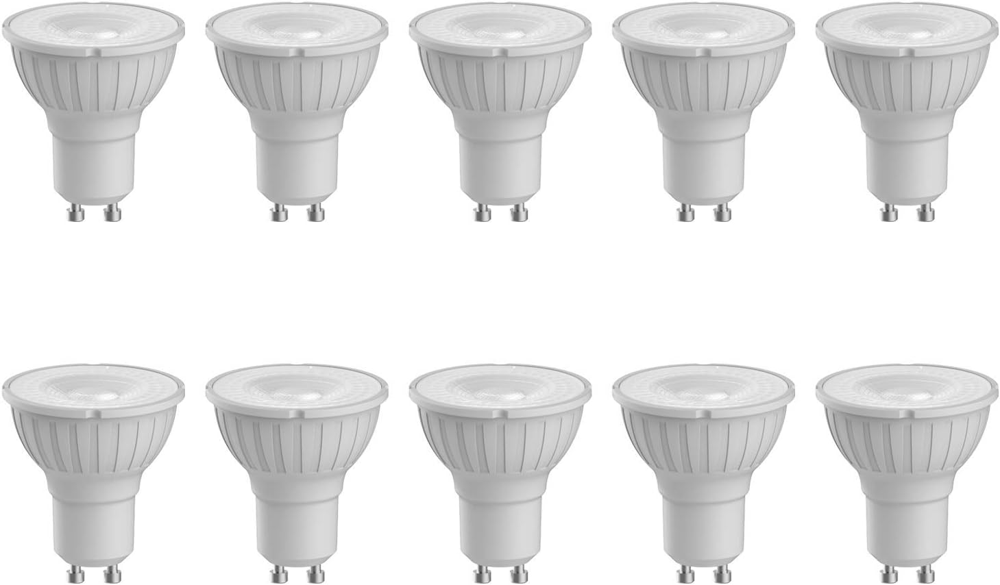 Pack of 10 x MEGAMAN 140506 Dimmable LED GU10 Lamp 5.5 Watt 35 Degree 4000k Cool White 500 Lumens