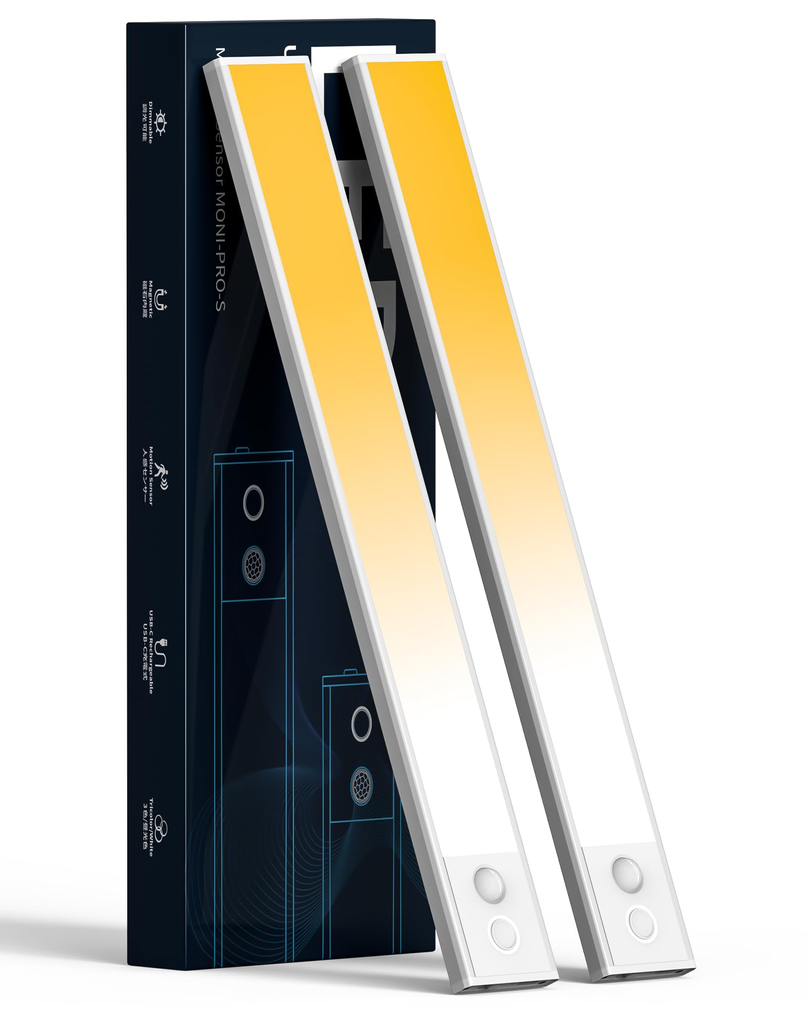 VovamoUnder Cabinet Lights Wireless,3 Light Colors, 2200mAh Rechargeable Under Counter Lights for Kitchen Lights Under Cabinet Lighting Motion Sensor Light Indoor Closet Light(3Colors, 13.8inch)