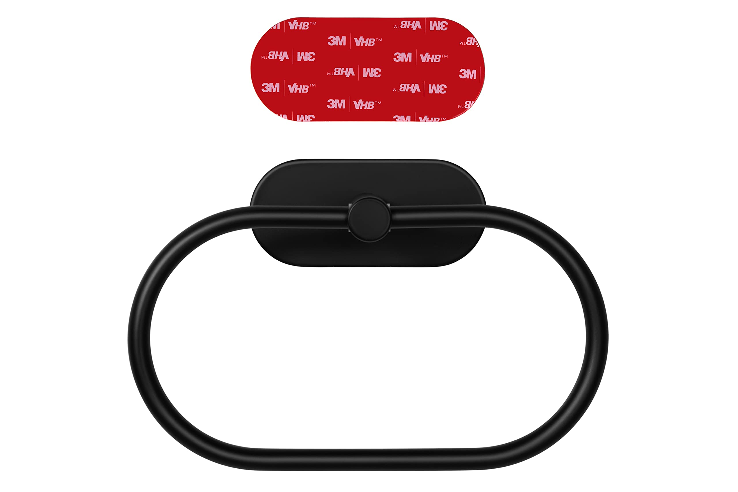Toallero Sin Taladrar - Soporte para Gancho de Baño Toalla Anillo Pared para Pegar (Acero Inoxidable (Negro))