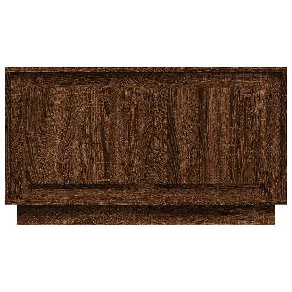 Drewnopochodna z szufladami pod telewizor z 2 komorami brąz 80x35x45 cm