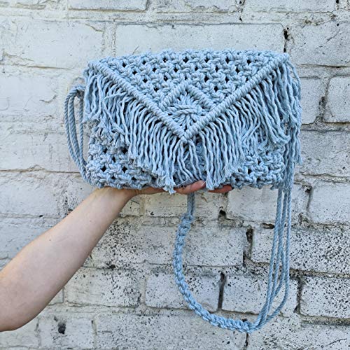 Cordón de macramé de 3 capas (3 mm) Bobbiny verde eucalipto de 100 metros para tejer 6
