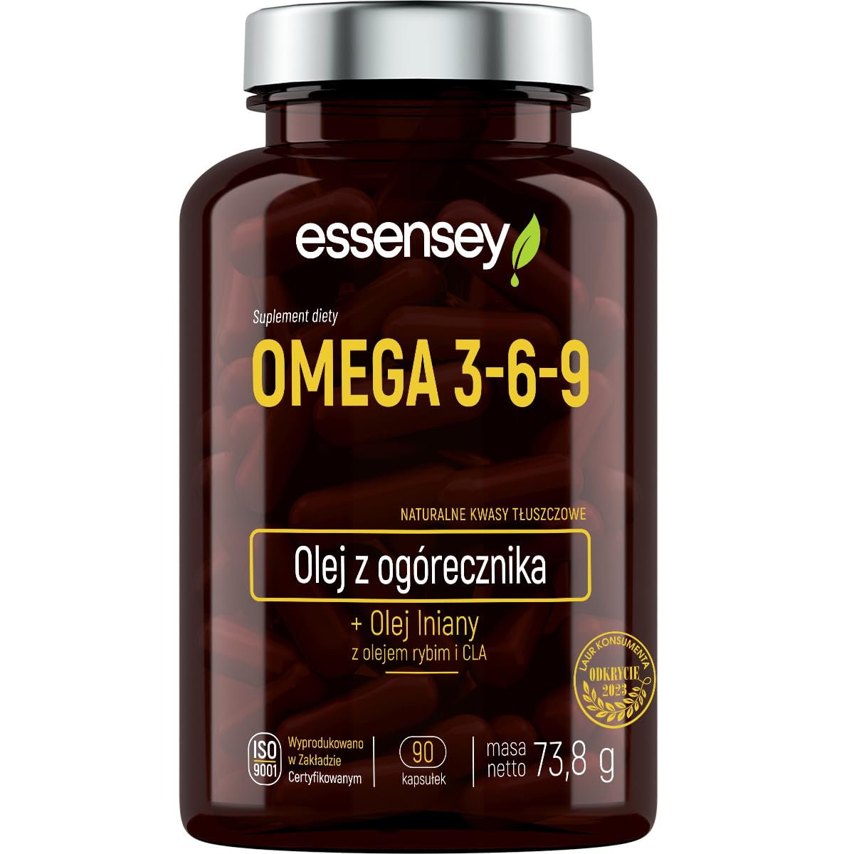 ESSENSEY - OMEGA 3-6-9 I 90 kapsułek I Kwasy tłuszczowe omega-3, -6 i -9 I Witamina E o działaniu antyoksydacyjnym¹ I EPA i DHA I Olej rybny