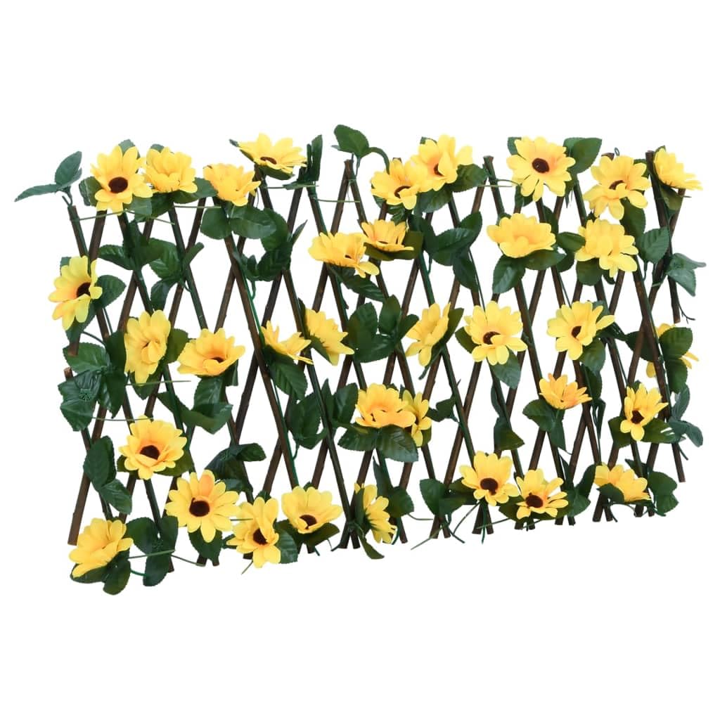 Enrejado con hiedra artificial, 5 unidades, ampliable, 180 x 20 cm, PVC, madera, valla de jardín, protección visual, paneles decorativos para jardín, valla de jardín para exteriores