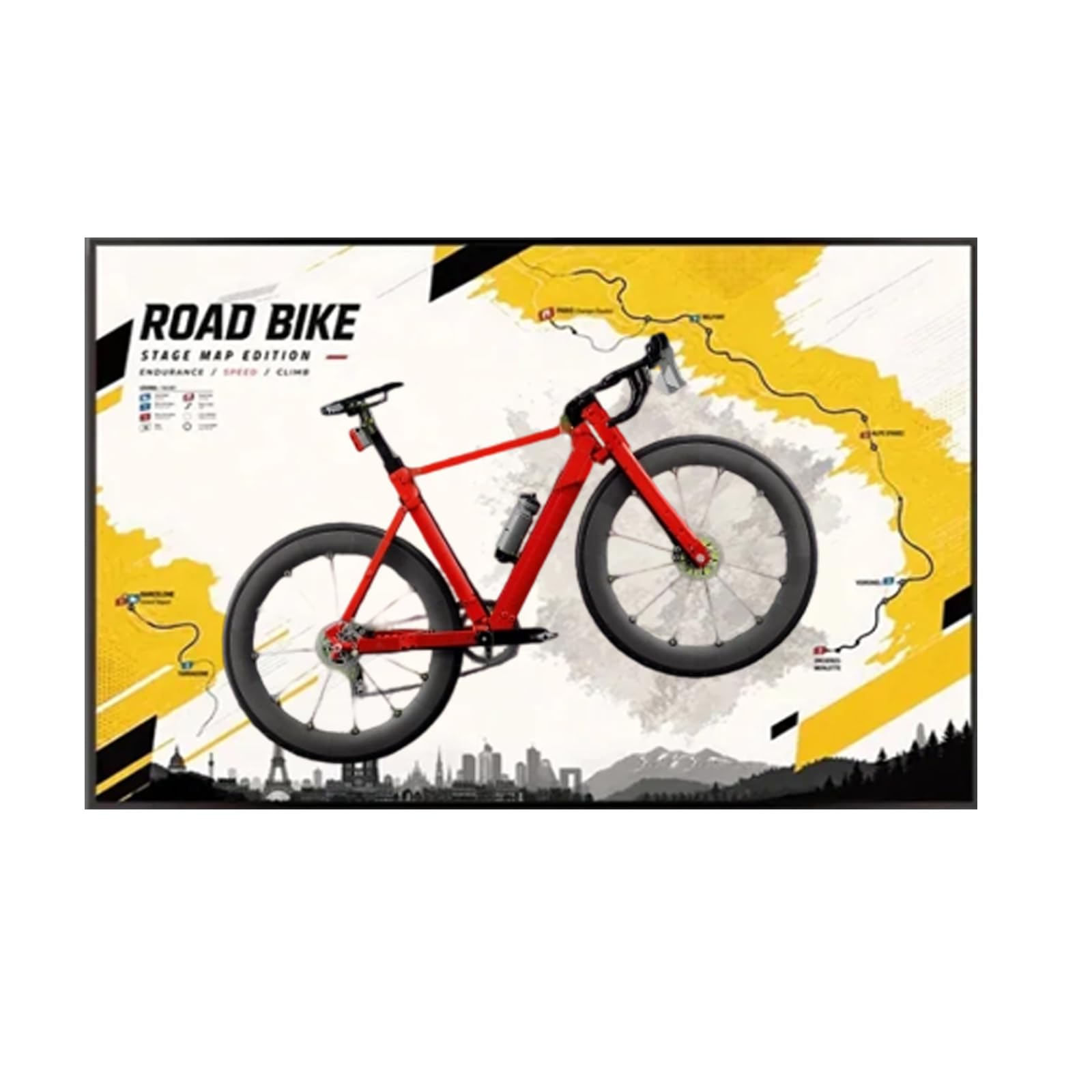 Display Wallboard for Lego 11380 road bike Building Set (Style C (Without lights))
