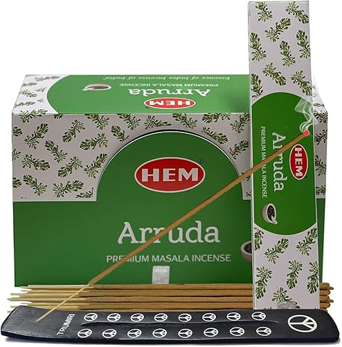Arruda Masala - Paquete de varillas de incienso y soporte para quemador de incienso y trumiri para fragancia del hogar Insence Insiensos