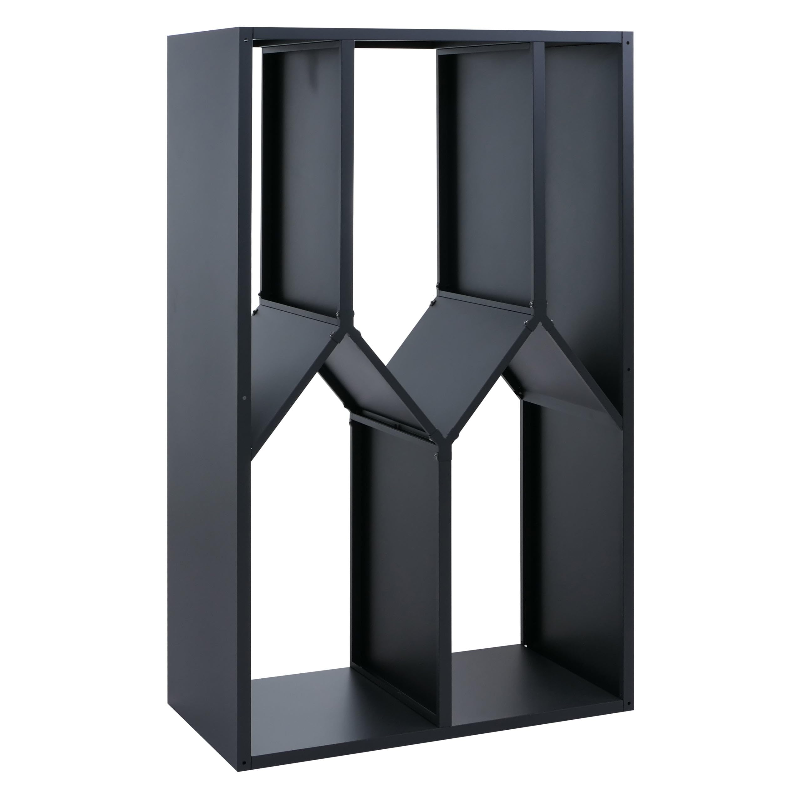 Mendler Brennholzlager HWC-P76, Outdoor, Metall 160x95x50cm - anthrazit | Kamin-/Feuerholzregal, Holzlager, Holzunterstand