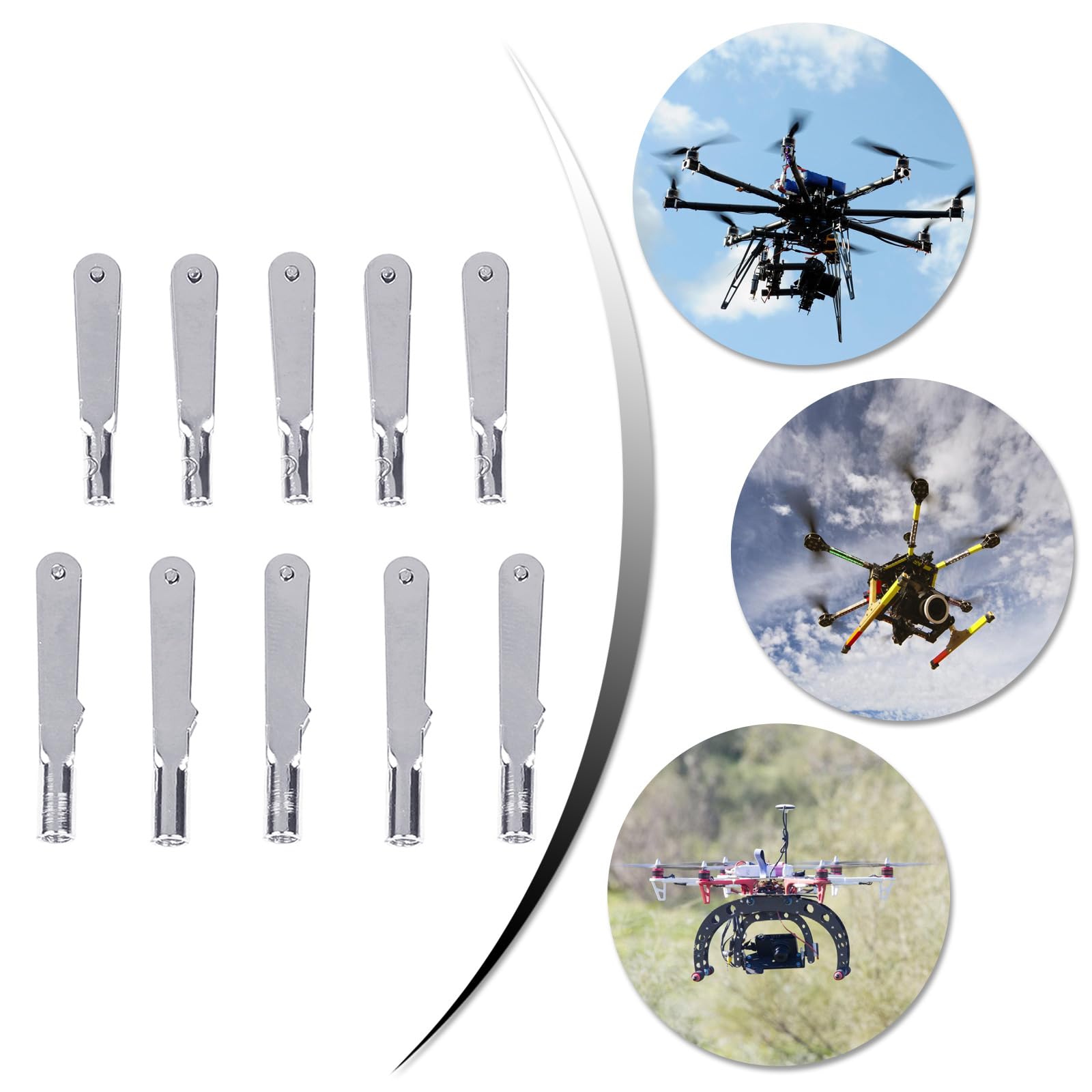 Kit De Composants De Servomoteurs en Alliage 10 Pièces Mandrins De Tige De Traction Connecteurs De Serrage pour Commandes De Vol Sécurisées dans Le Modèle D'aviation UAV