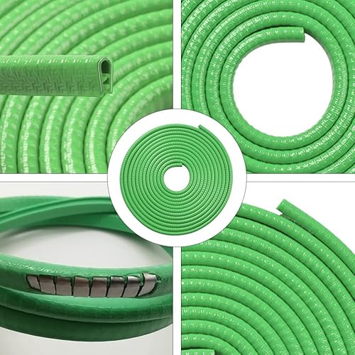 Miniatura 6 de FAVOMOTO Protectores de puerta de automóvil, tira de protección de sello de goma, color verde, protege las puertas de automóviles, camiones y