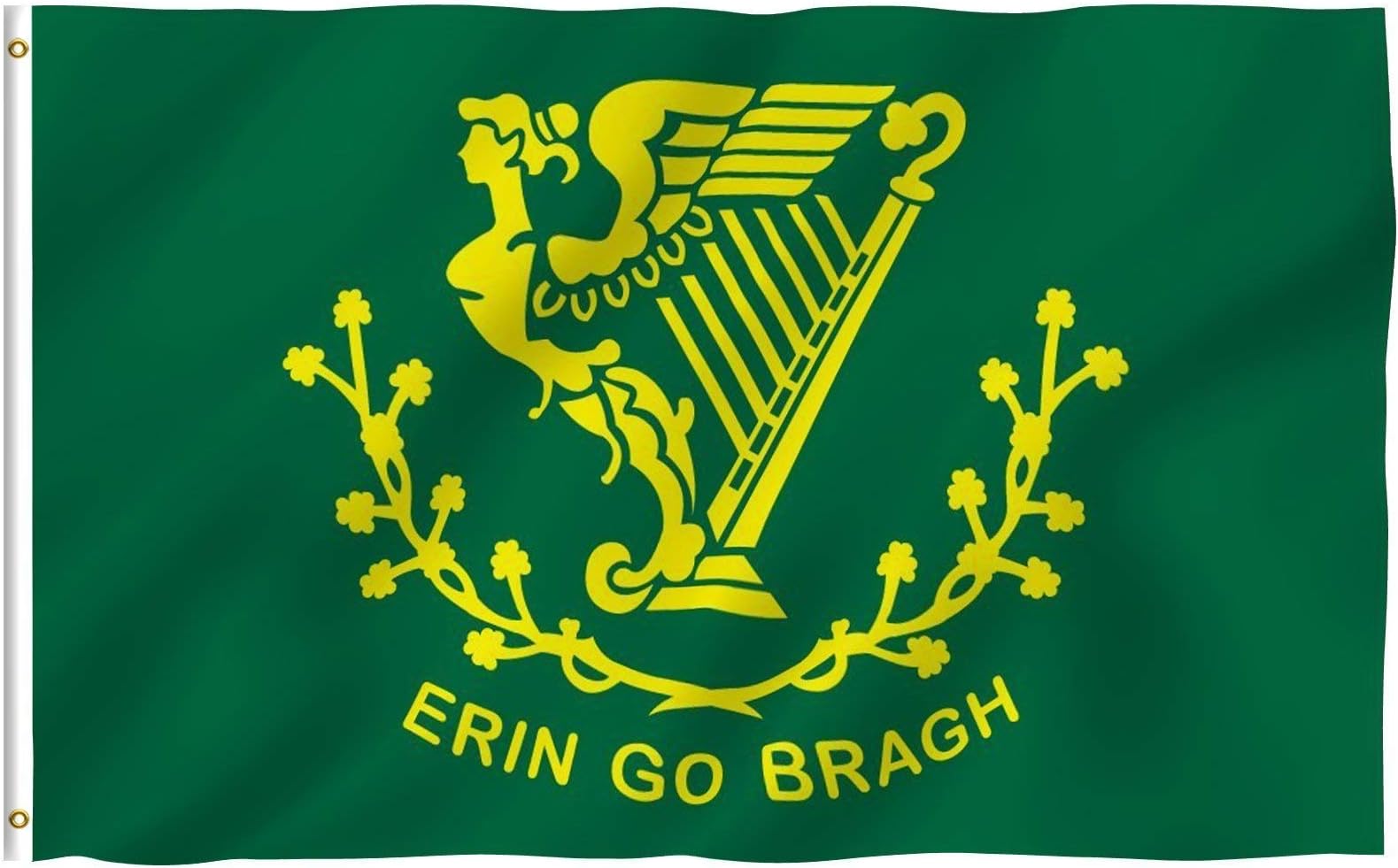Fly Breeze 3x5 Foot Erin Go Bragh Flag - Vivid Color and UV Fade Resistant - Canvas Header and Double Stitched - Ireland Forever Flags Polyester with Brass Grommets 3 X 5 Ft