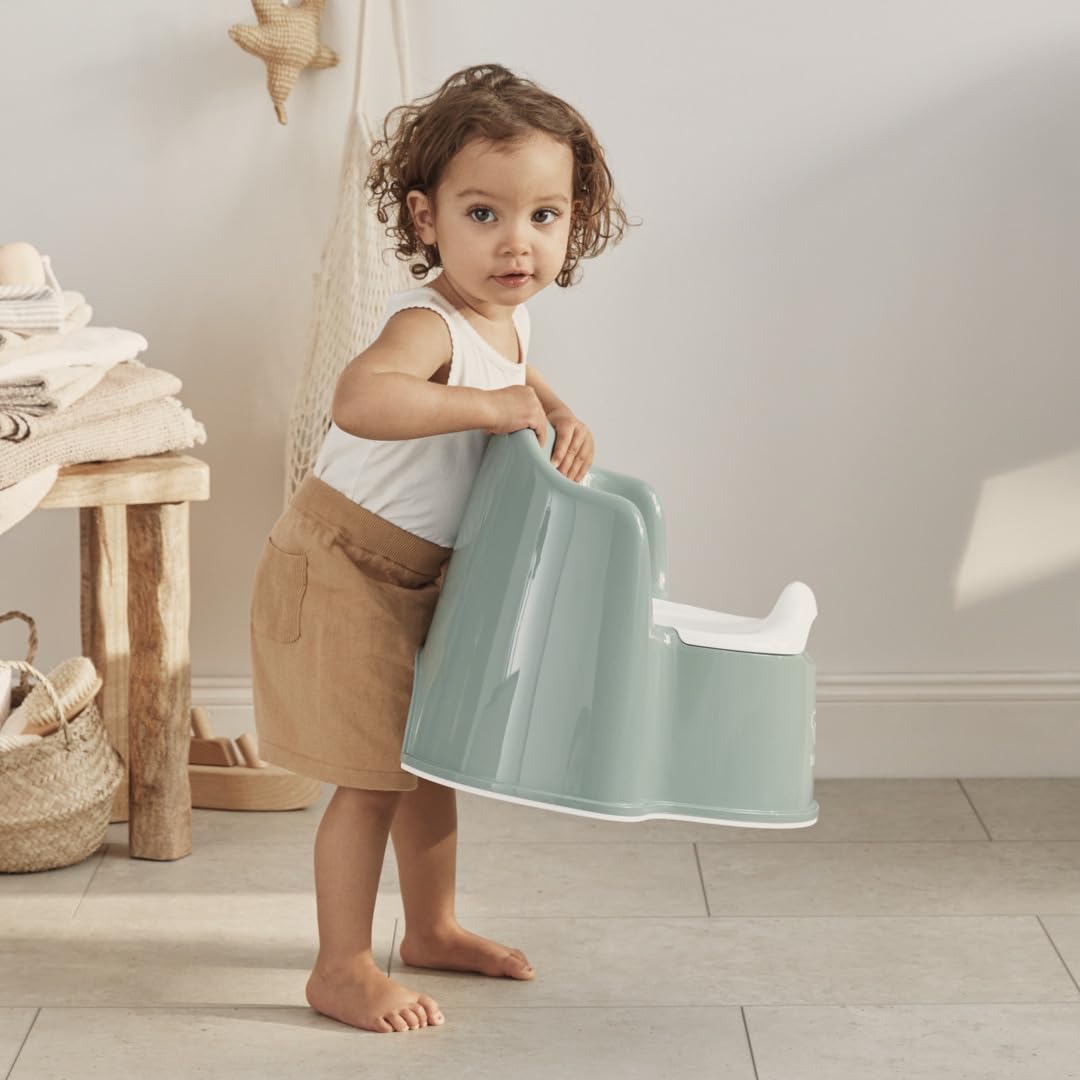 Bundle of BabyBjörn Orinal Sillón, Verde profundo/Blanco + Taburete para Niños, Verde profundo/Blanco