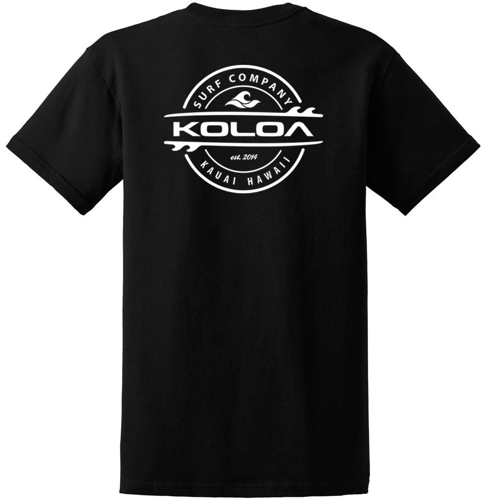 Koloa Surf Company Thruster Logo Heavy Cotton Tee-XL-Black/White