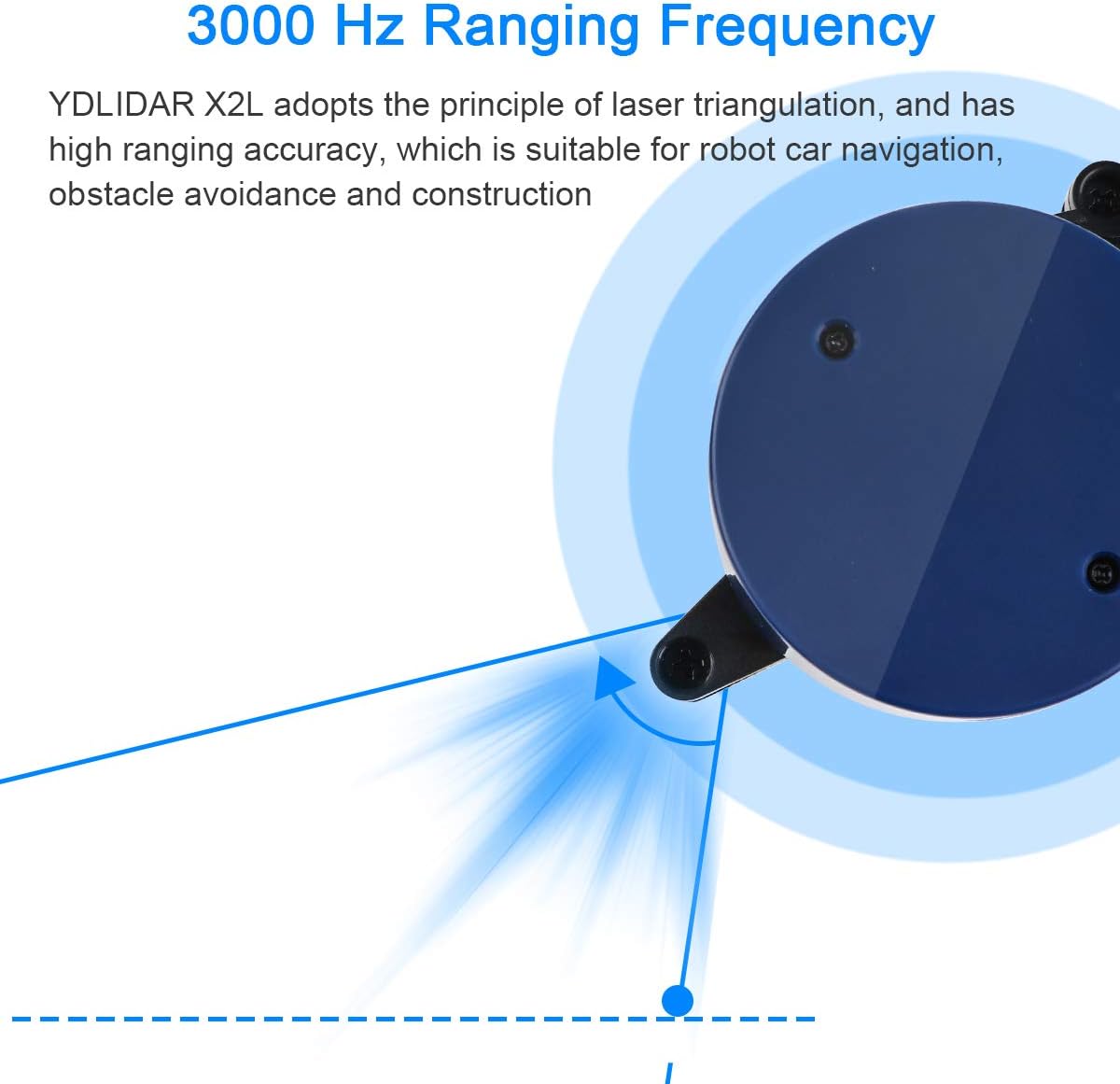 Bіg Sаlе MakerFocus Lidar Rangefinder, YDLIDAR X2L 360 Degree Scanning Lidar Ultra-Small High Accuracy Long Than 8 Meters Ranging Distance for ROS Robot Navigation and Obstacle Avoidance Indoors Outdoors