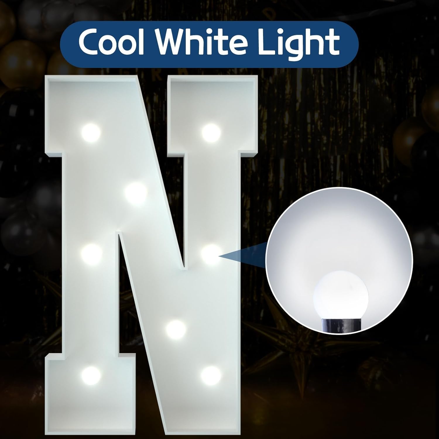 Marquee Letters 3 Feet Tall Large Light Up Letters Decorations Wedding Engagement Proposal White Party Decorations Marry Me Sign Big Cardboard Backdrop N Letter N 3ft White