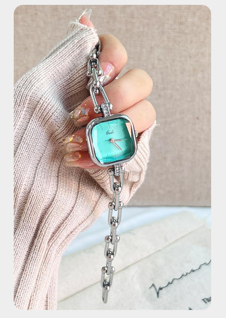 Gosasa Light Luxury Bangle-Style Square Quartz Watch for Women Stylish Elegant Waterproof Analog Ladies Wristwatch with Creative Band Fashion Accessory