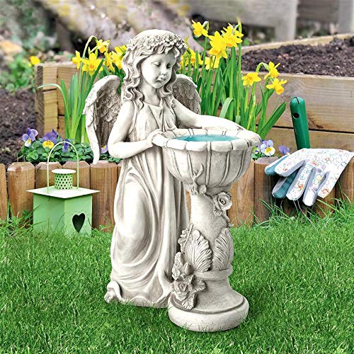 Design Toscano Angelique's Garden Splash Angel At Birdbath Statue #TOP5