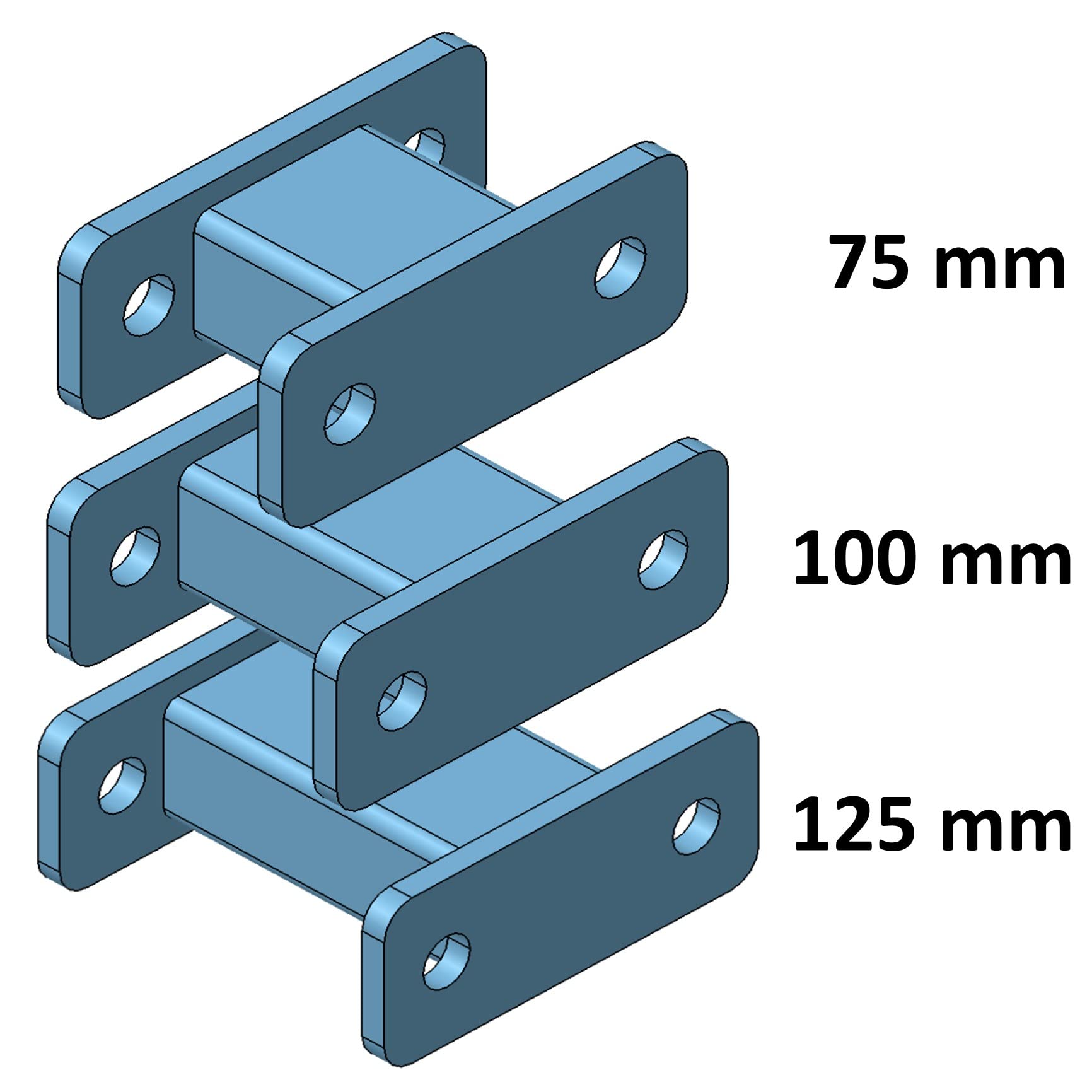XIMPLIO Anhängerkupplung Verlängerung 100 mm Hakenverlängerung Adapter für Flanschkugel AHK 2 Loch 90 mm Lochabstand