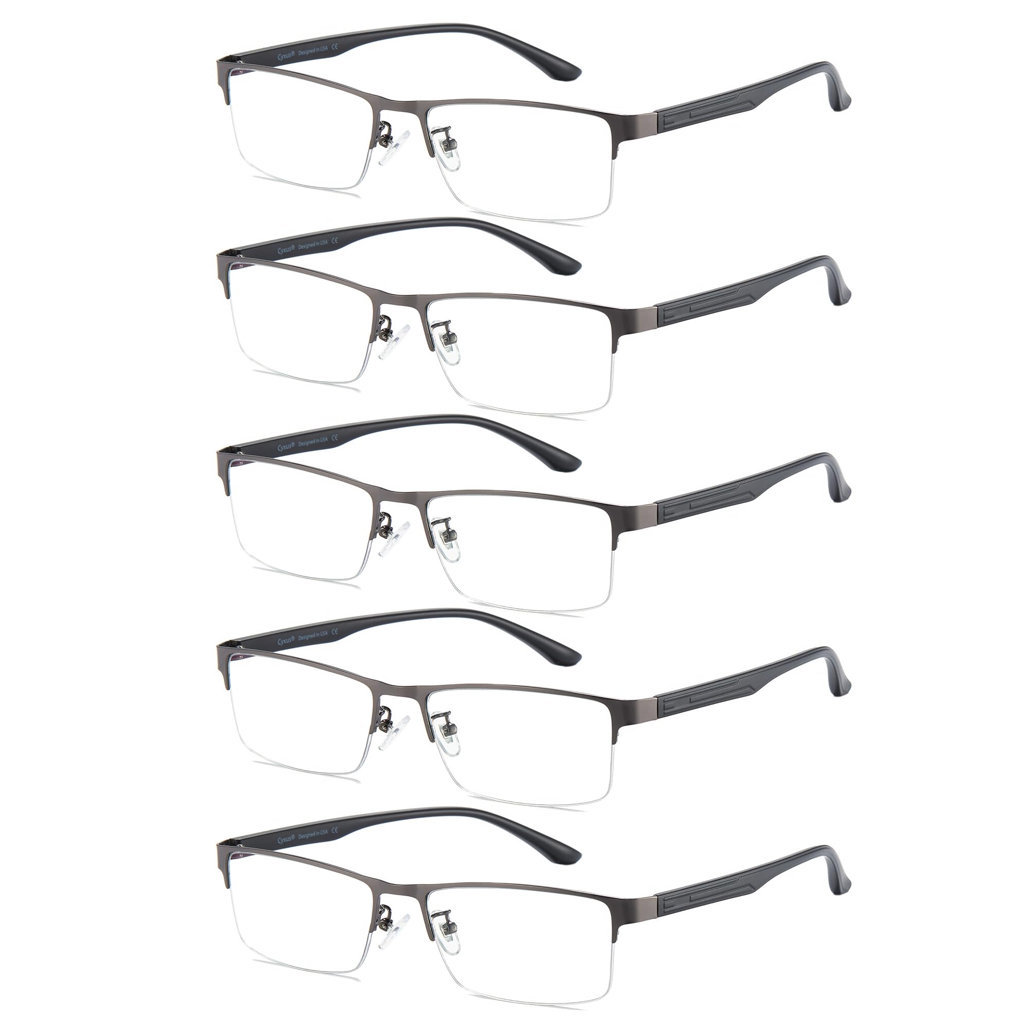 Cyxus Blue Light Blocking Glasses For Men Women, Semi Rim TR90 Frame 8001