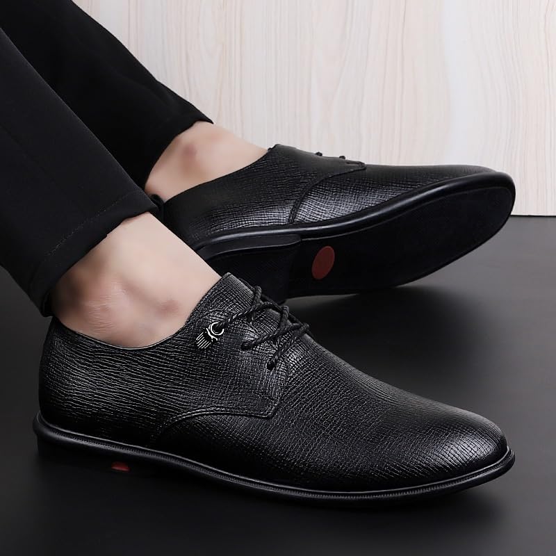 Men's Casual Business Oxford Shoes Mens Fashion Classic Pointed Toe Lace Up Low Top Leather Dress Shoes Non-Slip Softsole Walking Shoes2