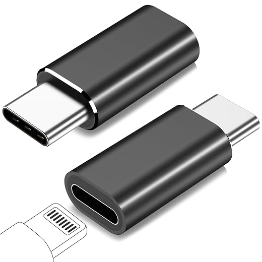 FQSH for Lightning Female to USB C Male Adapter-2 Pack Lighting to USB C Adapter,Charging for iPhone 15/15 Pro/15 Pro Max/15 Plus,for iPad,for Samsung,Support Data Transfer,Not for Audio,Deep Blue
