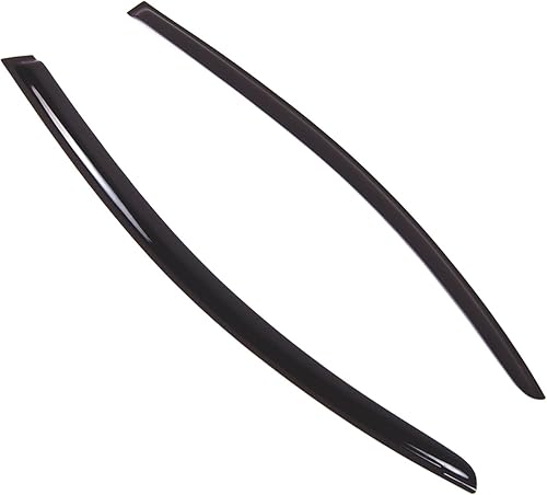Tuningpros WD2-755 - Deflector de visera de ventana de montaje exterior, protector de lluvia, humo oscuro, juego de 2 piezas compatible con Volvo