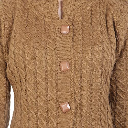 Image of HAUTEMODA Women's Wool Banded Collar Cardigan